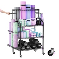 Weight Rack for Dumbbells, Yoga Mat Storage Rack, Home Gym storage Stand for Kettlebells Foam Roller