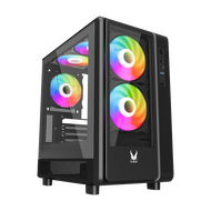 Invasion C-1000 M-ATX Gaming Casing -(Black/White)(With Aurora Fans)