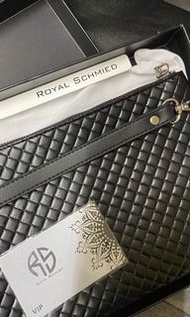 【ROYAL SCHMIED】黑色經典時尚編織拉鍊手拿包