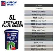 5L NIPPON PAINT INTERIOR WALL SPOT-LESS PLUS SHEEN BLACK GREY