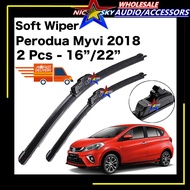 (1 Pair) High Quality Soft Wiper Rubber - Perodua Myvi 2018 16''/23 Wiper myvi perotua wiper myvi ne