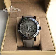 BU9384 BURBERRY 瑞士原廠機芯 藍寶石鏡面 陶瓷錶圈 棕色皮革錶帶 男 手錶 43mm