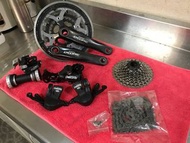 全套27速Shimano Deore越野車傳動變速組出售，拆車品九成五新，乾淨且性能相當好