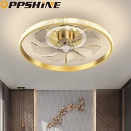 Modern Luxury Gold Fan Ceiling Light LED Lighting Fixture for Home Decor Living Dining Room Bedroom Decoration Dimmable