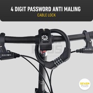 New - Sevenplus Extra Thick 4-Digit Bicycle Lock with Bracket - 4-Digit Cable Lock with Lock