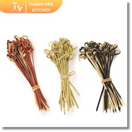 Set of 100 Decorative Bamboo Pins in Random Color (TV102)