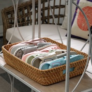 [48H Shipping] Vietnamese genuine rattan large towel basket, five-star hotel supplies storage basket