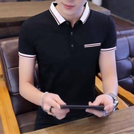 Men's T-shirt 2021 Summer New Men's Short-sleeved T-shirt Korean Version of The Lapel Polo Shirt Men's Trend Youth Bottoming Shirt Top