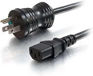 C2G 48017 18 AWG Hospital Grade Power Cord - NEMA 5-15P to IEC320C13, TAA Compliant, Black (8 Feet,