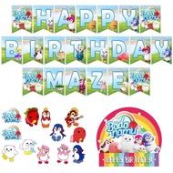 in stock Badanamu Theme Birthday Party Banner Cupcake Cake Topper Decoration Personalized