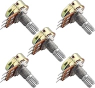 HALJIA 5 x Potentiometers 50K Ohm Compatible with Arduino Raspberry Pi and Other Knurled Shaft Proje