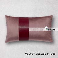 GỐI SOFA VẢI NHUNG SỌC DA ĐỎ VELVET DELUX (45X45CM) (30X50CM)