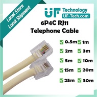 UFTECH 6P4C RJ11 Telephone Cable (Beige) 0.5/1/2/3/5/8/10/15/20/25/30m