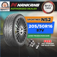 NANKANG 205/50 R16 - SPORTNEX NS2 (Taiwan made, with free stainless tire valve)
