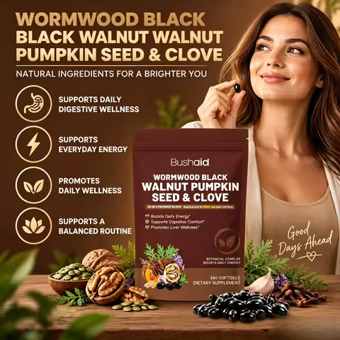 Wormwood Black Walnut Pumpkin Seed&Cloth Softgels for Digestive & Metabolic Comfort Gastrointestinal