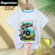 6-year-old boy birthday T-shirt summer kids cotton short-sleeved football fan clothing
