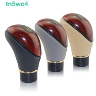 TN5WC4 Manual Gear Stick Knob Gloss Imitation Peach Wood Auto Replacement Parts Car Truck PU Leather