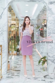 V200 ชุดเดรสทำงาน ชุดทำงานคุณครู ผ้าพิมพ์ลาย น่ารักๆ มีซับใน ใส่สบายๆ