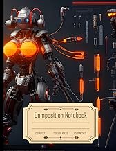 Composition Notebook College Ruled: Character Sheet Fire Weapon 3D Render, Studio Lit, Cyberpunk Des