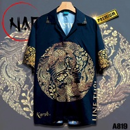 NAPA Hawaii เสื้อฮาวาย นกยูงลายไทย A819 ผ้าไหมอิตาลีแท้