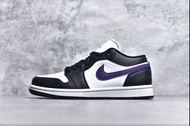 💜Air Jordan 1 low 黑紫配色 男女同款波鞋