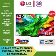 {Touch n Go Rebate 1000}LG 75" QNED 4K Smart TV 75QNED86ASA – Quantum Dot, AI ThinQ, HDR, webOS, Sli