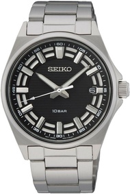 นาฬิกาข้อมือผู้ชาย SEIKO Essential  Quartz รุ่น SUR503P1 สีเขียว SUR505P1 สีดำ ขนาดตัวเรือน 40 มม. ตัวเรือน สาย สแตนเลสสตีล Stainless steel สีเงิน