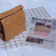 保溫保冷袋 /冷/熱食/ 便當袋 保溫袋防水紙材料 1项 Brown color