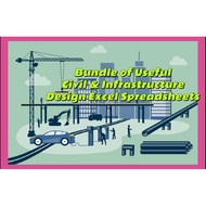 Bundle of Useful Civil & Infrastructure Design Excel Spreadsheets