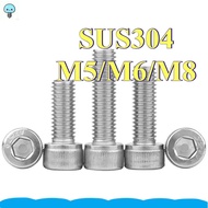 304 Stainless Steel Hexagon Screw DIN912 Extended Cylindrical Head Screw Cup Head Bolt M5/M6/M8 * L5