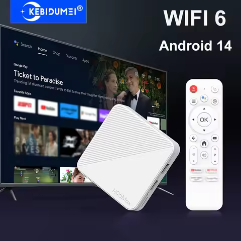 Android 14 TV Box Bluetooth ATV Androidtv 4K Set Top Box 2GB 16GB 2.4G&5G Dual WIFI 6 HDR10+ 3D Voic