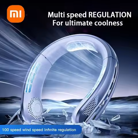 Xiaomi Neck Fan Portable MINI Electric Ventilador Silent Neckband Wearable Cooling FAN USB Rechargea