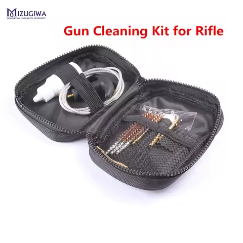 MIZUGIWA Portable Bag Gun Cleaning Kit for Rifle .17 cal .22 cal .30 cal .270/.280 Cal Brass Brush N