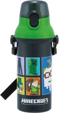 日本製Minecraft水壼 超輕一按式 水壺直接水樽 常温水樽 (Black  ) 平行進口 480ML 0.48L