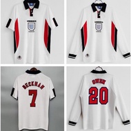 Retro Jersey 98 English British Style Jersey Beckham Jerseys Eng 1998 Home Classic Jersey Long Sleev