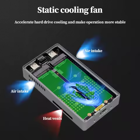 M.2 NVME Hard Disk Box Dual Bay RAID Mobile Hard Drive Case Type-C USB 3.2 Hard Drive Enclosure Gen 