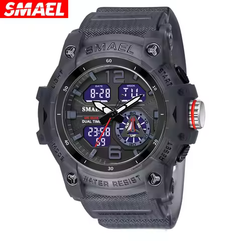 SMAEL Cool Dual Display Waterproof Glow Electronic Watch 8007 Outdoor Transparent Watch Men's Outdoo