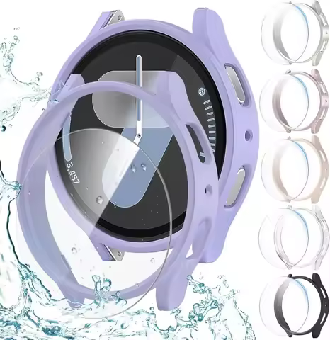 Case+Tempered Glass for Samsung Galaxy Watch 7 40mm 44mm Waterproof PC Matte Cover Protective Bumper