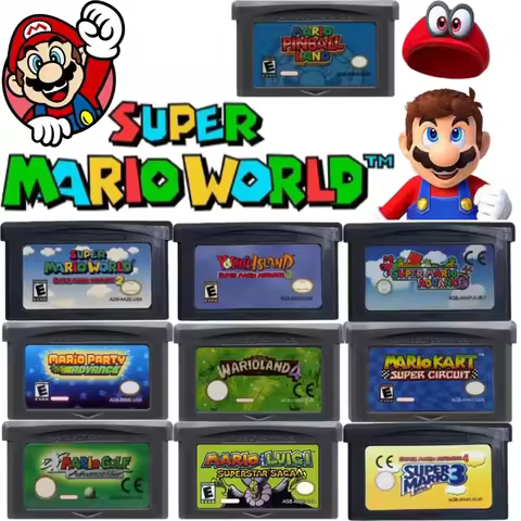 EUR 32 Bit GBA Game Cartridge Mario Series Video Game Console Card Super Mario Bros ADVANCE Wario La