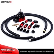 Universal Adjustable Fuel Pressure Regulator with Gauge--AN6/AN8 Fuel Line Hose Forge Fittings End K