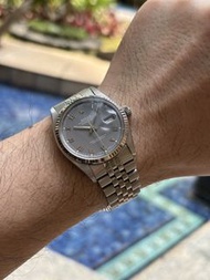 二手、原裝勞力士 Rolex Datejust 16014、罕有灰色細羅馬字面