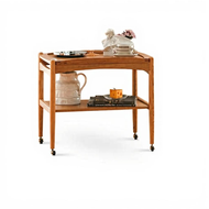 Hardwood Wood Side Table Walnut Minimalist End Table Multi-Purpose Cat Bed Living Room Bedroom