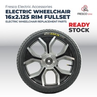 Fresco Electric Wheelchair Lightweight Aluminum Alloy Hub 001A TYRE RIM FULLSET 16x2.125