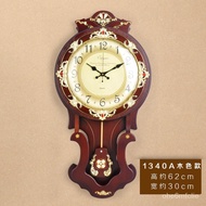 Large European-Style Wall Clock Living Room Clock Mute Clock Retro Pendulum Clock Wall Clock Wall Clock Quartz Clock