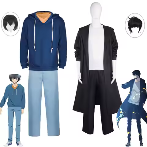Anime Knight Killer Sung Jin-woo Solo Sung Jinwoo Leveling Cosplay Costume Wig Shun Mizushino Trench
