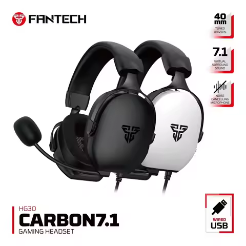 FANTECH HG30 CARBON7.1 Wired Gaming Headset for PS4 PS5 NS 40MM Big Driver and Built-In Audio Contro