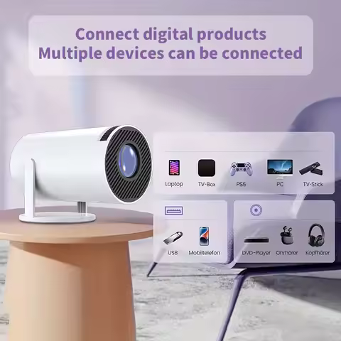 New Cross-border HY300 Mini Projector & Y200 Barrel Projector Wired/Wireless Screen Mirroring FHD 10