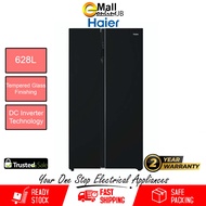 Haier 628L HRF619SIB Side By Side Glass Series Refrigerator HRF619SI (B) | Fridge | Peti Sejuk