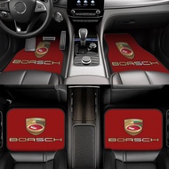 [4-Piece Set] Porsche Dedicated Car Foot Mat, Golden Dark Fun Design, Suitable for Most Car Models, 