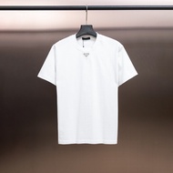 T-shirt Prada/ T-shirt kasual Prada bercorak cetakan T-shirt perniagaan T-shirt kecergasan ringan EG